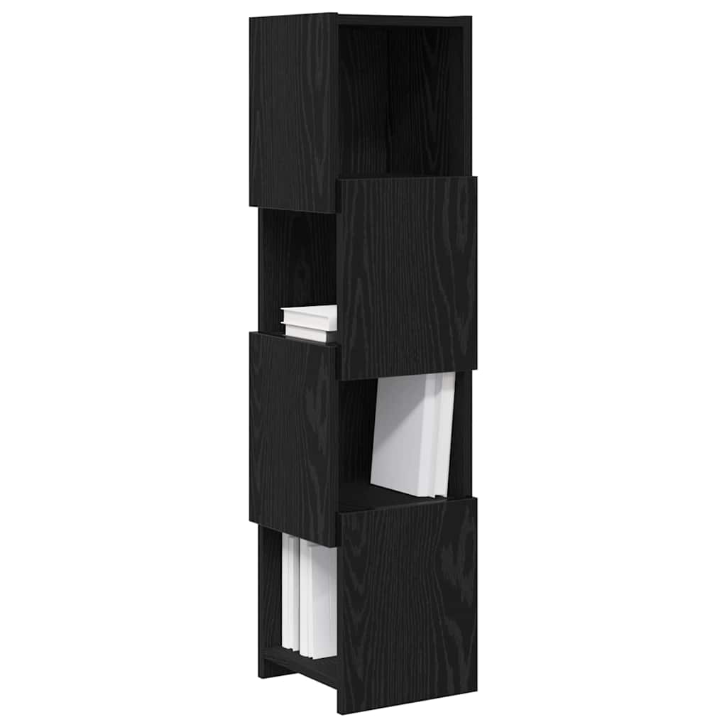 Meuble d'angle 25,5x25x102cm Bois d'ingénierie Chêne noir - XIOS