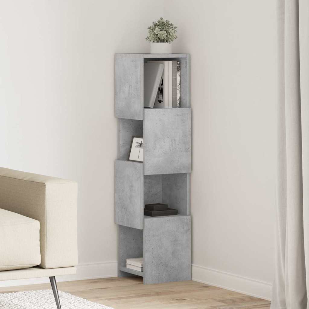 Meuble d'angle Gris béton 25,5x25x102cm Bois d'ingénierie - XIOS