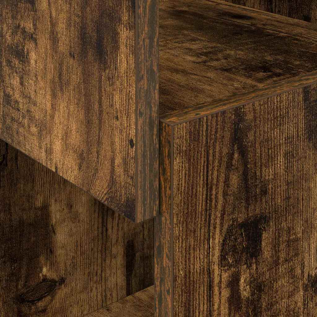 Meuble d'angle 25,5x25x102cm Bois d'ingénierie Chêne fumé - XIOS