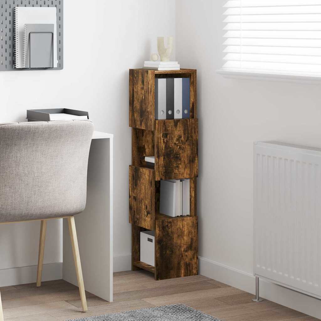 Meuble d'angle 25,5x25x102cm Bois d'ingénierie Chêne fumé - XIOS