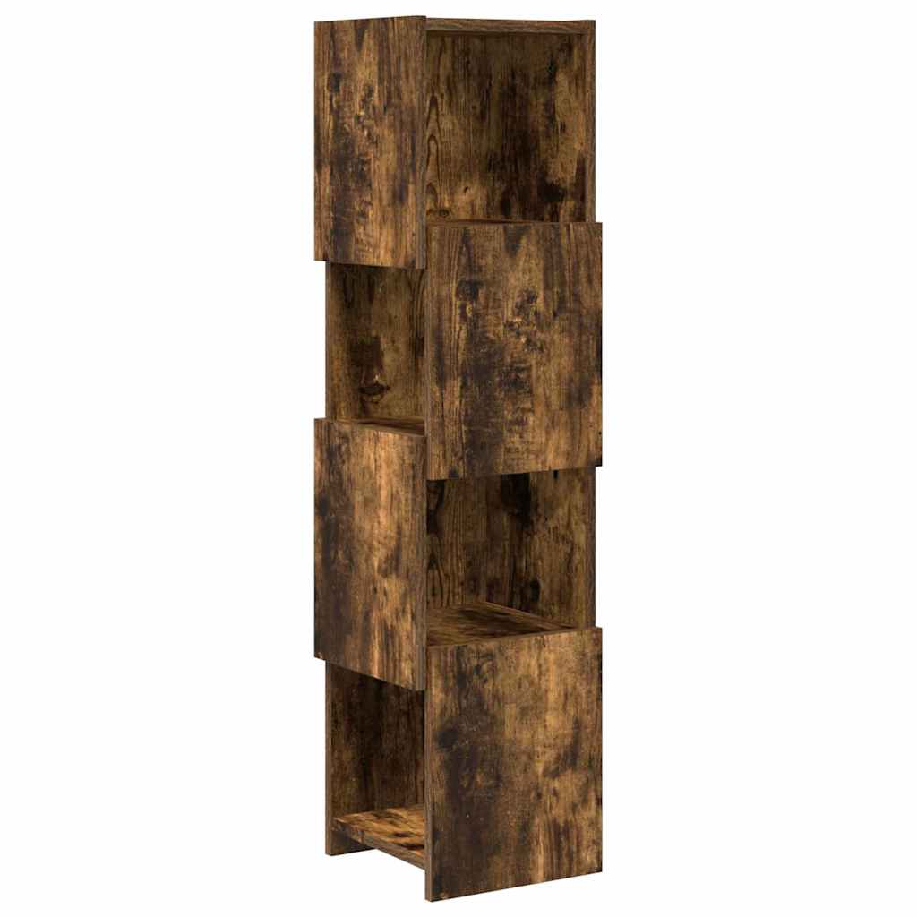 Meuble d'angle 25,5x25x102cm Bois d'ingénierie Chêne fumé - XIOS