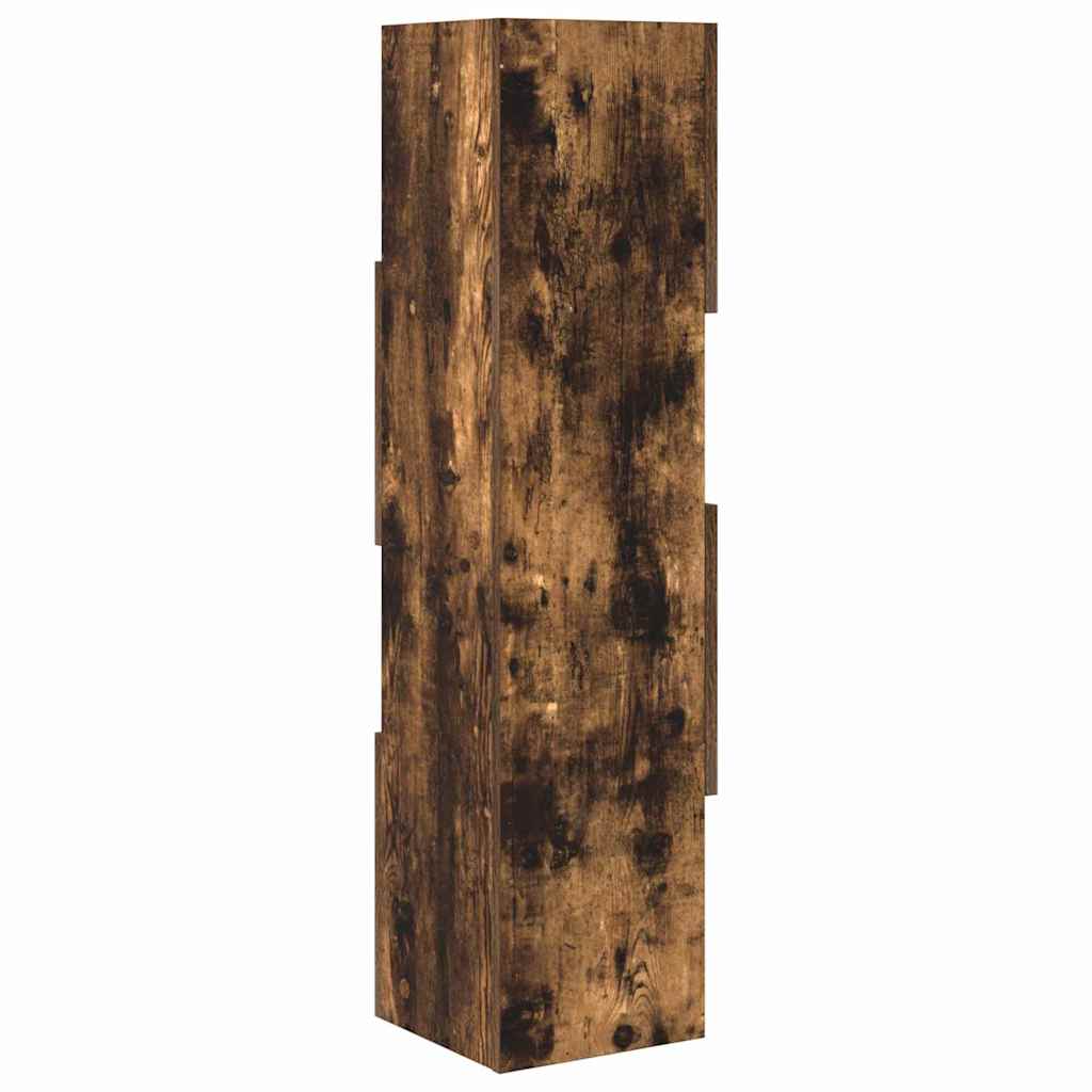 Meuble d'angle 25,5x25x102cm Bois d'ingénierie Chêne fumé - XIOS