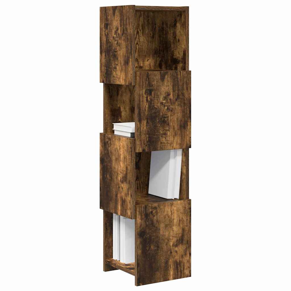 Meuble d'angle 25,5x25x102cm Bois d'ingénierie Chêne fumé - XIOS