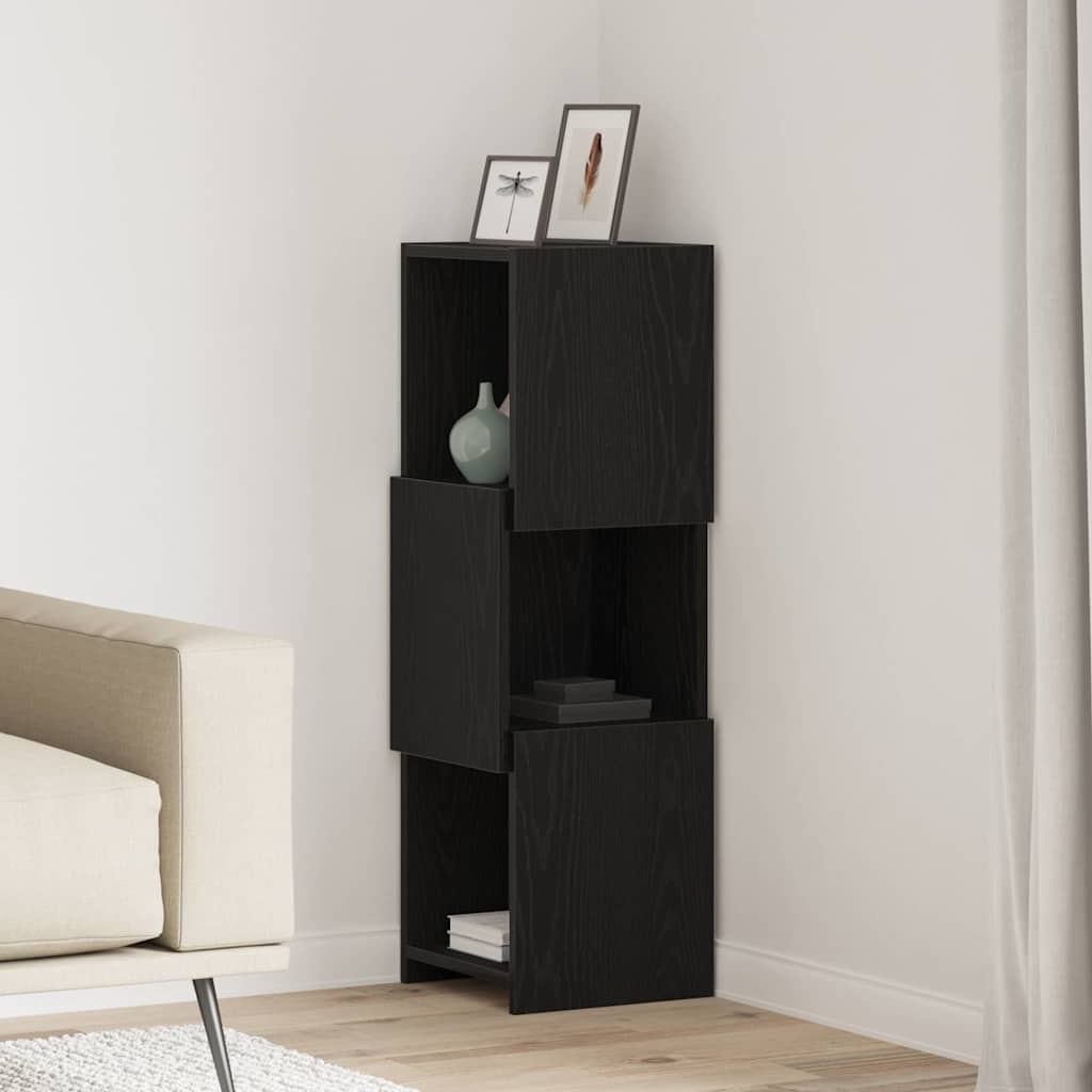 Meuble d'angle 30,5x30x95cm Bois d'ingénierie Chêne noir - XIOS