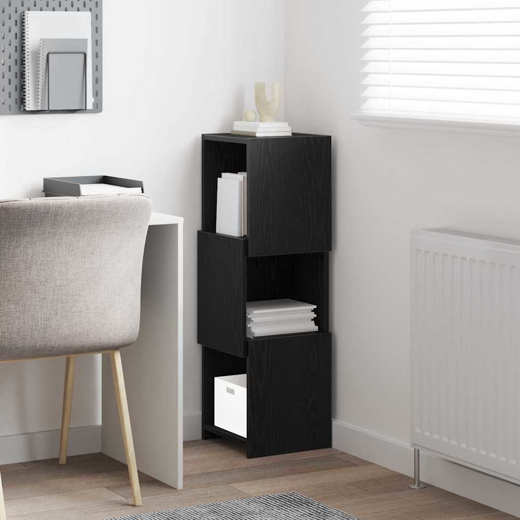 Meuble d'angle 30,5x30x95cm Bois d'ingénierie Chêne noir - XIOS