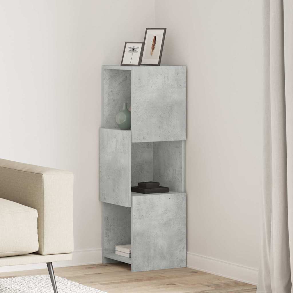 Meuble d'angle 30,5x30x95cm Bois d'ingénierie Gris béton - XIOS