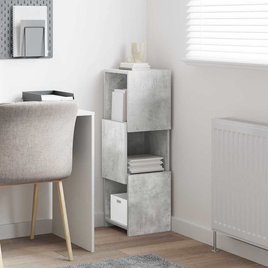 Meuble d'angle 30,5x30x95cm Bois d'ingénierie Gris béton - XIOS