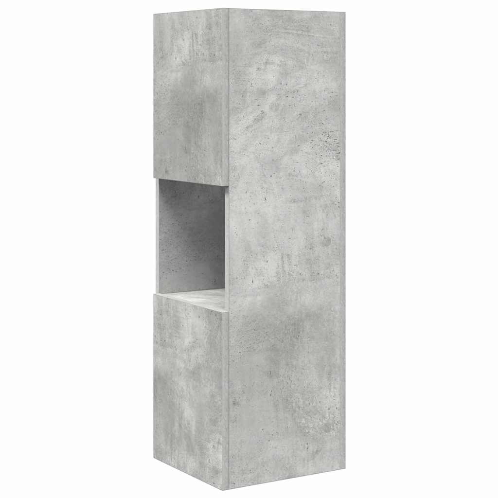 Meuble d'angle 30,5x30x95cm Bois d'ingénierie Gris béton - XIOS