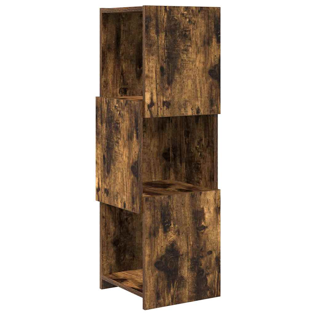 Meuble d'angle 30,5x30x95cm Bois d'ingénierie Chêne fumé - XIOS