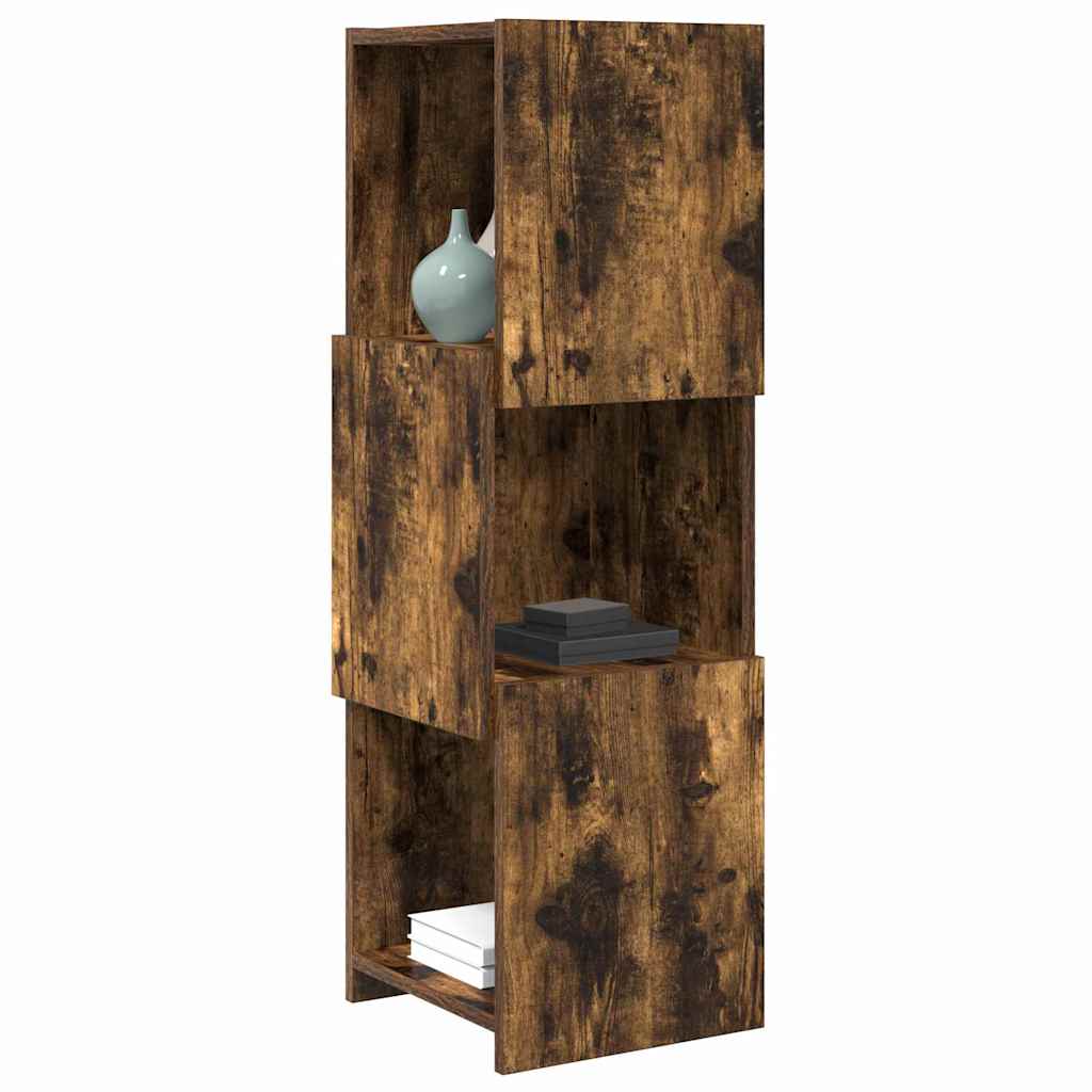 Meuble d'angle 30,5x30x95cm Bois d'ingénierie Chêne fumé - XIOS