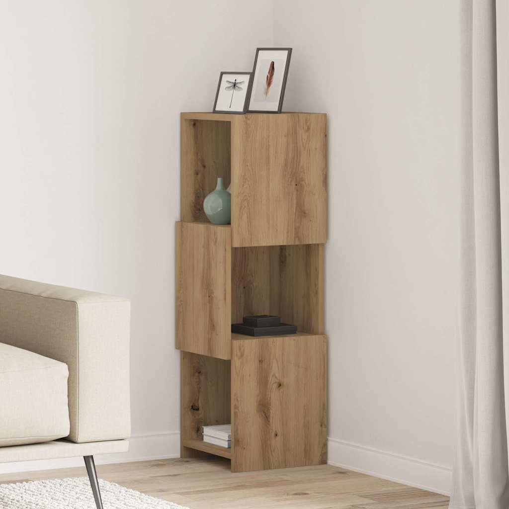 Meuble d'angle 30,5x30x95cm Bois d'ingénierie Chêne artisanal - XIOS