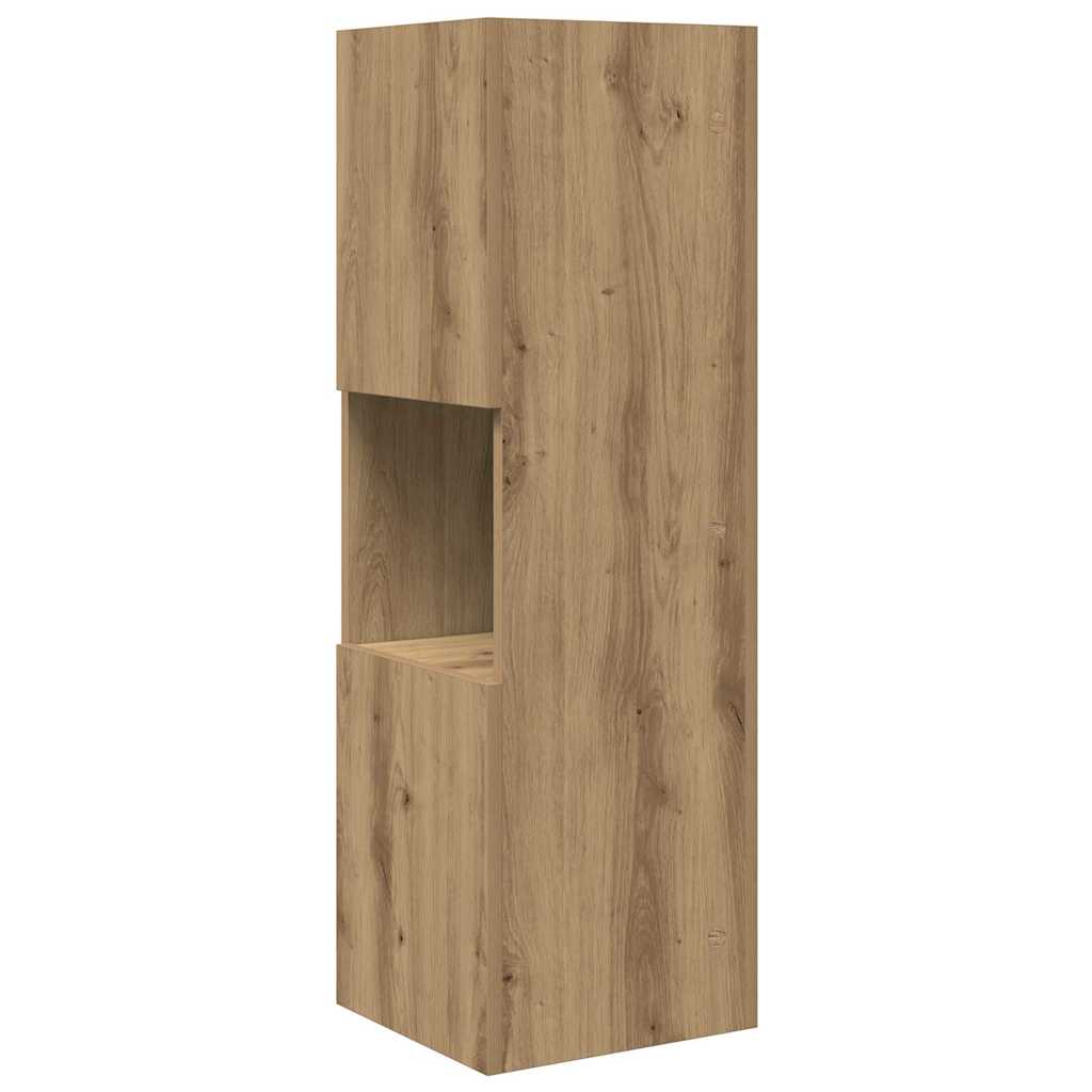 Meuble d'angle 30,5x30x95cm Bois d'ingénierie Chêne artisanal - XIOS