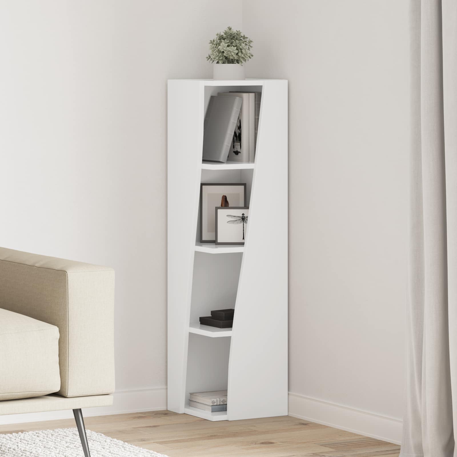 Meuble d'angle 27,5x27x102cm Bois d'ingénierie - XIOS