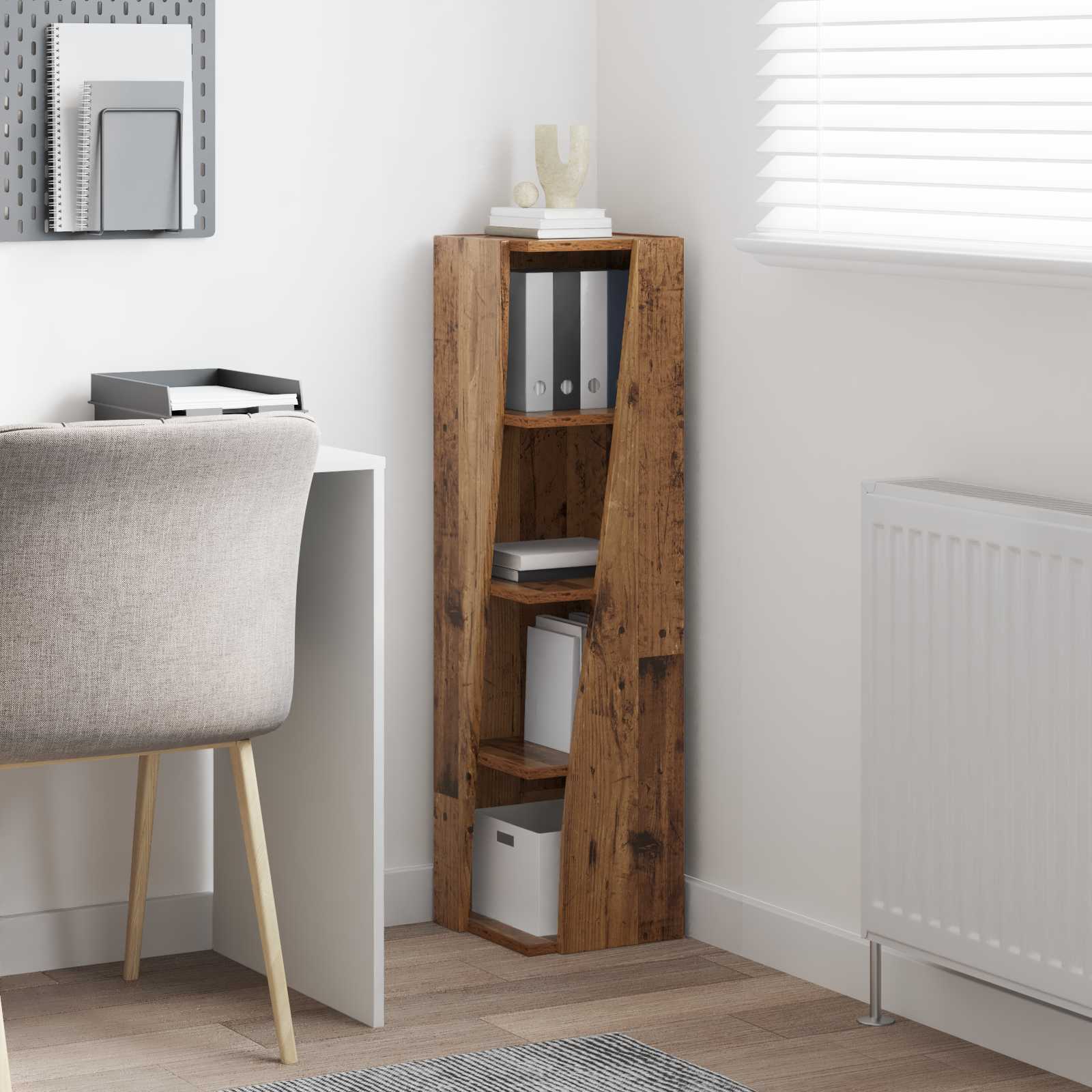 Meuble d'angle Bois ancien 27,5x27x102cm Bois d'ingénierie
