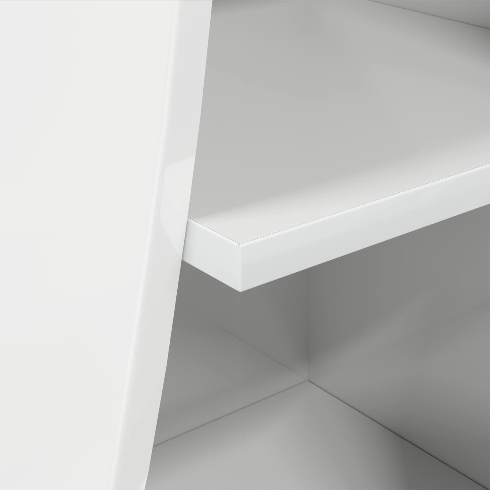 Meuble d'angle Blanc brillant 32x32x102cm Bois d'ingénierie