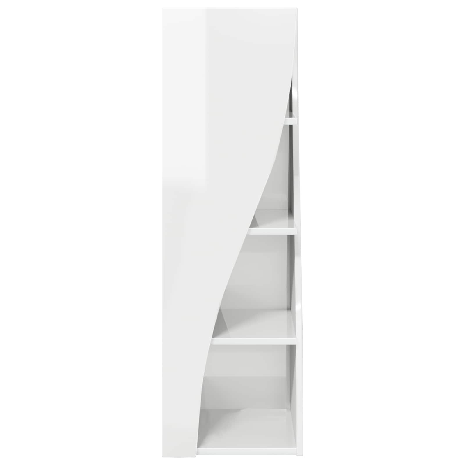 Meuble d'angle Blanc brillant 32x32x102cm Bois d'ingénierie