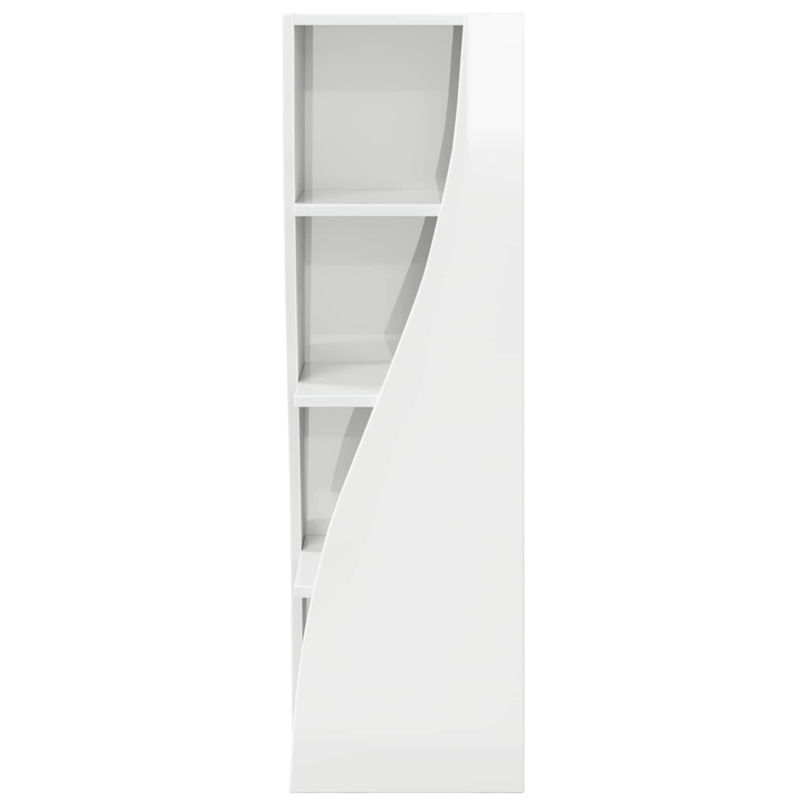 Meuble d'angle Blanc brillant 32x32x102cm Bois d'ingénierie