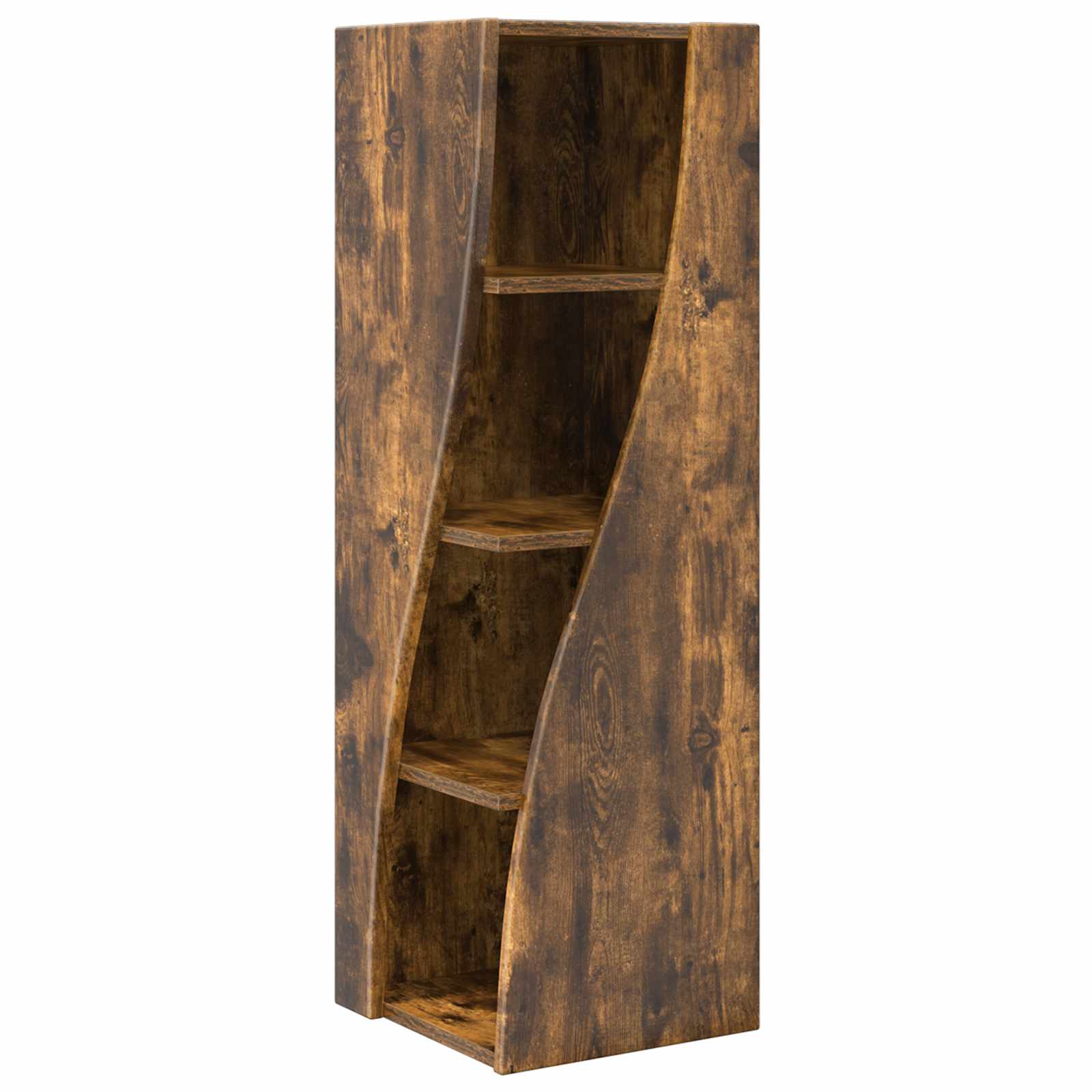 Meuble d'angle Chêne fumé 32x32x102cm Bois d'ingénierie