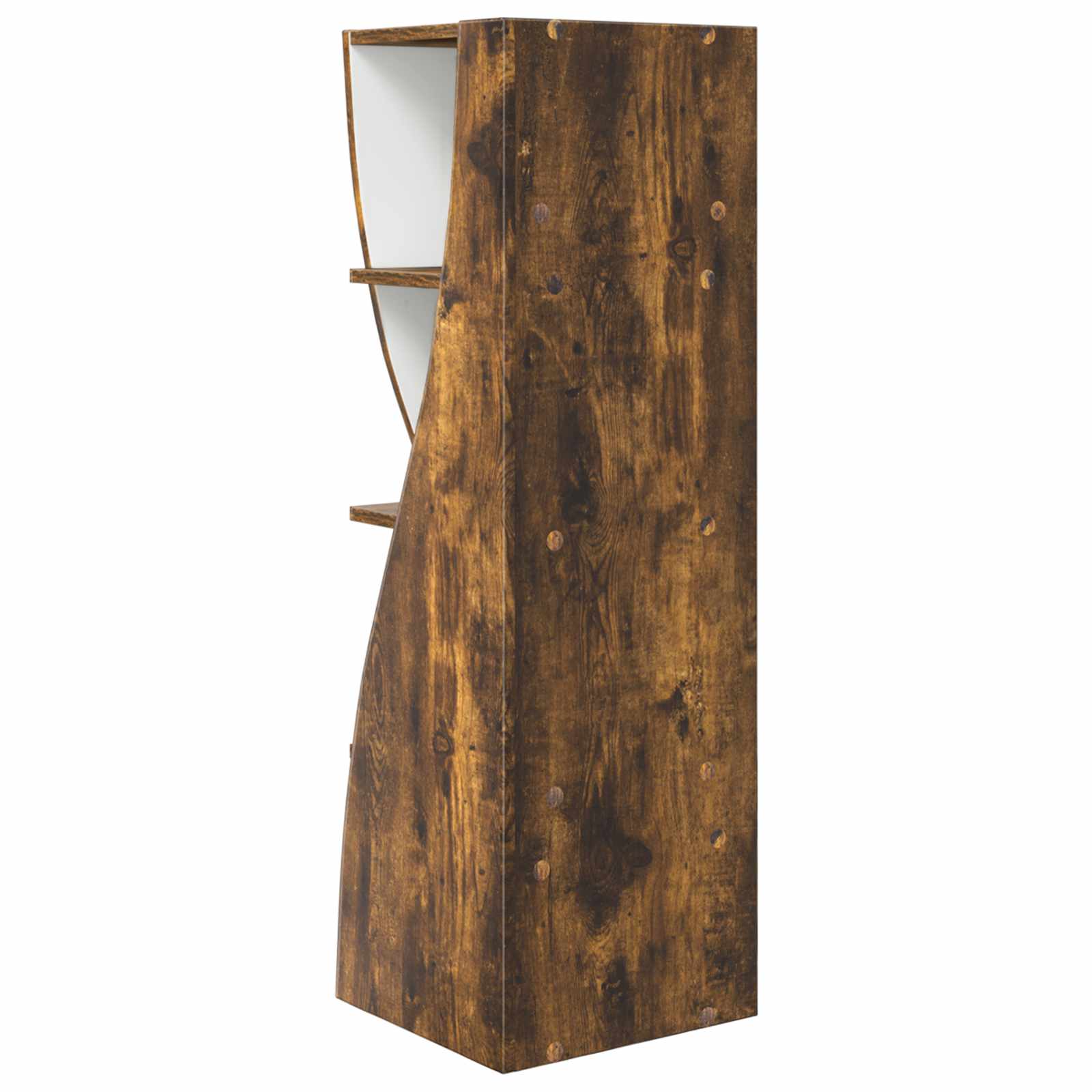 Meuble d'angle Chêne fumé 32x32x102cm Bois d'ingénierie