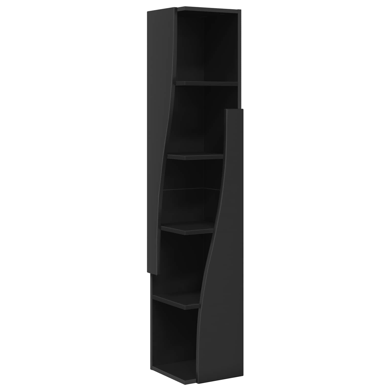 Meuble d'angle 27,5x27x140cm Bois d'ingénierie Noir