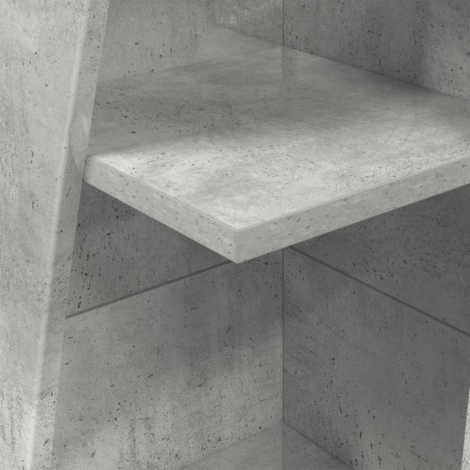 Meuble d'angle 27,5x27x140cm Bois d'ingénierie Gris béton - XIOS