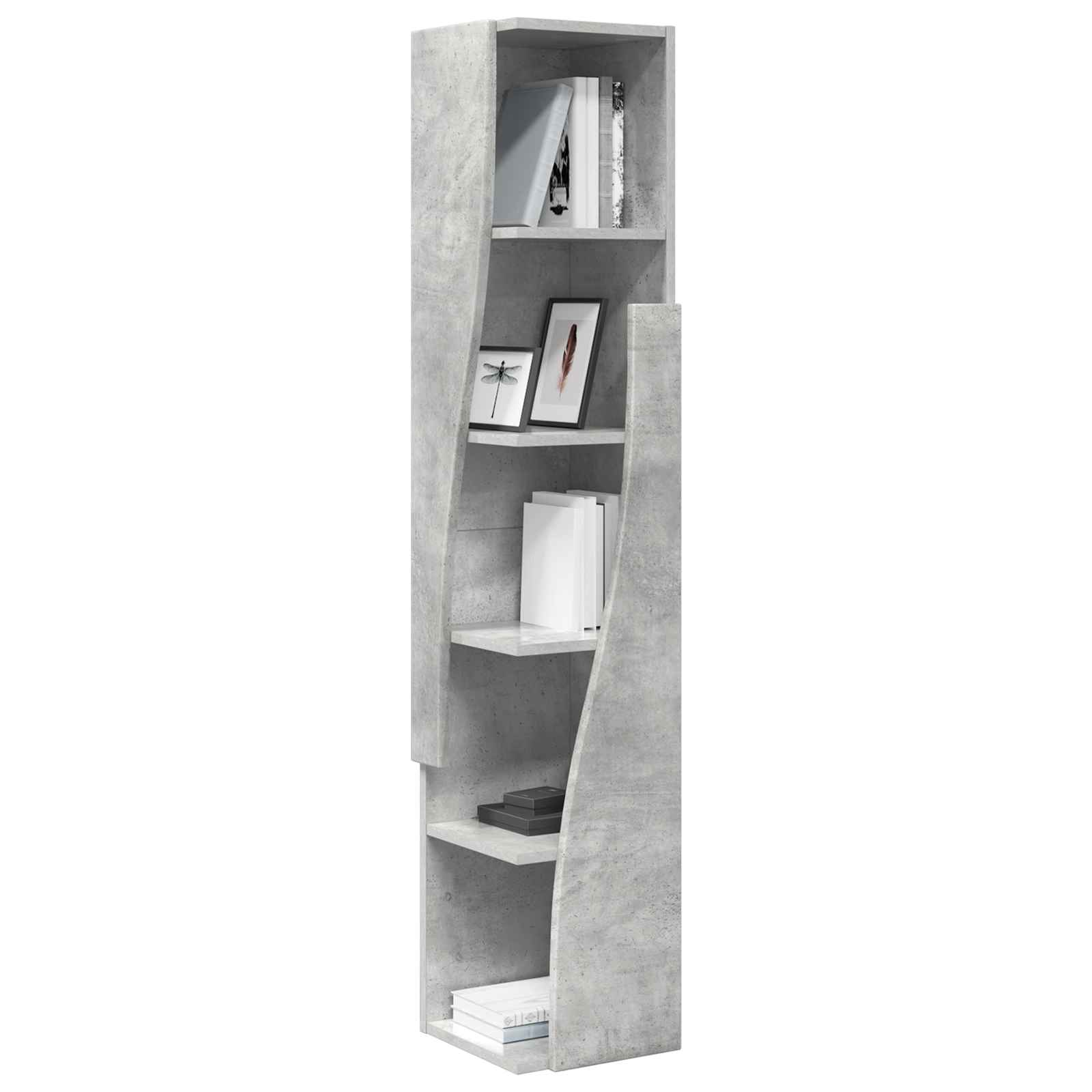 Meuble d'angle 27,5x27x140cm Bois d'ingénierie Gris béton - XIOS