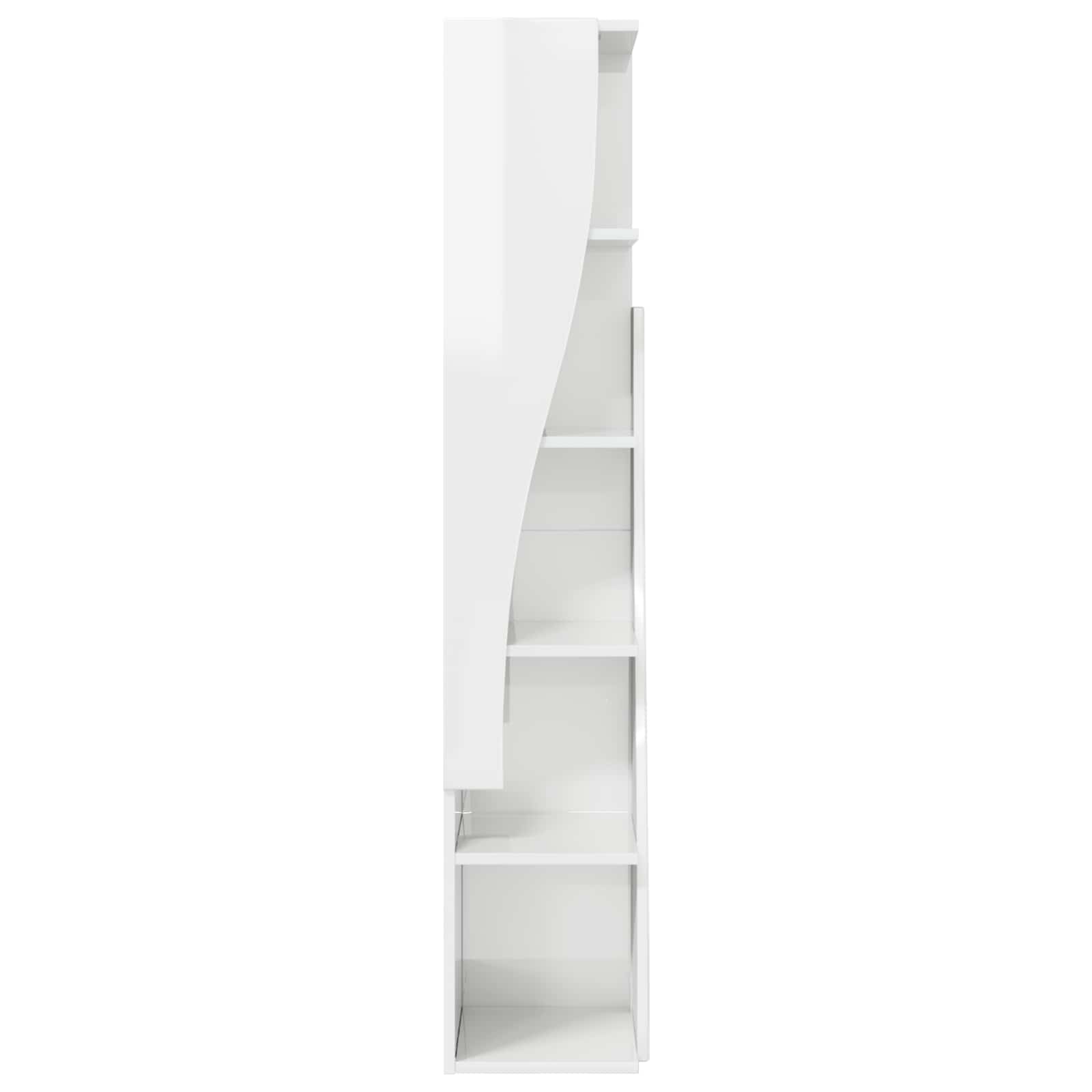Meuble d'angle 27,5x27x140cm Bois d'ingénierie Blanc brillant