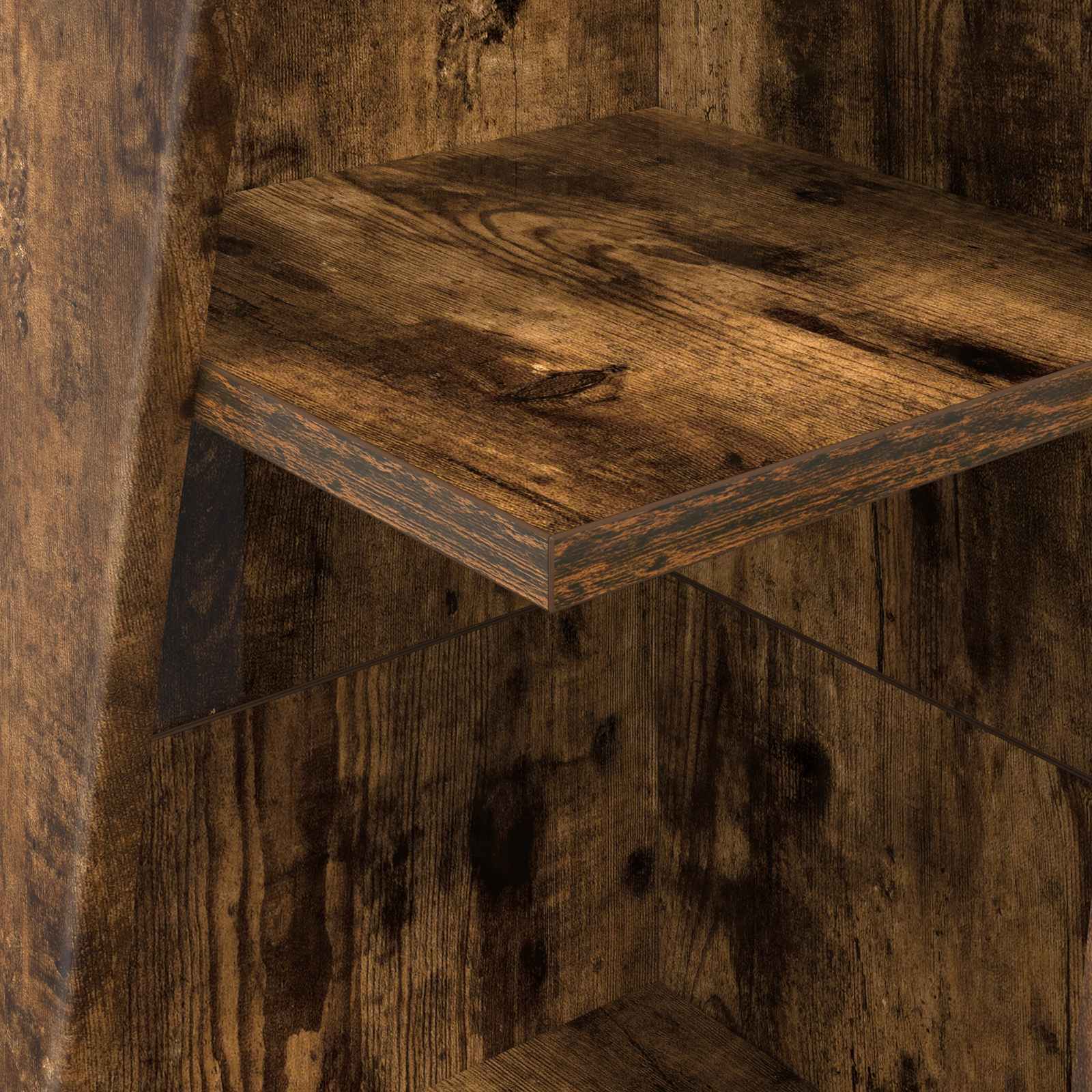 Meuble d'angle 27,5x27x140cm Bois d'ingénierie Chêne fumé - XIOS