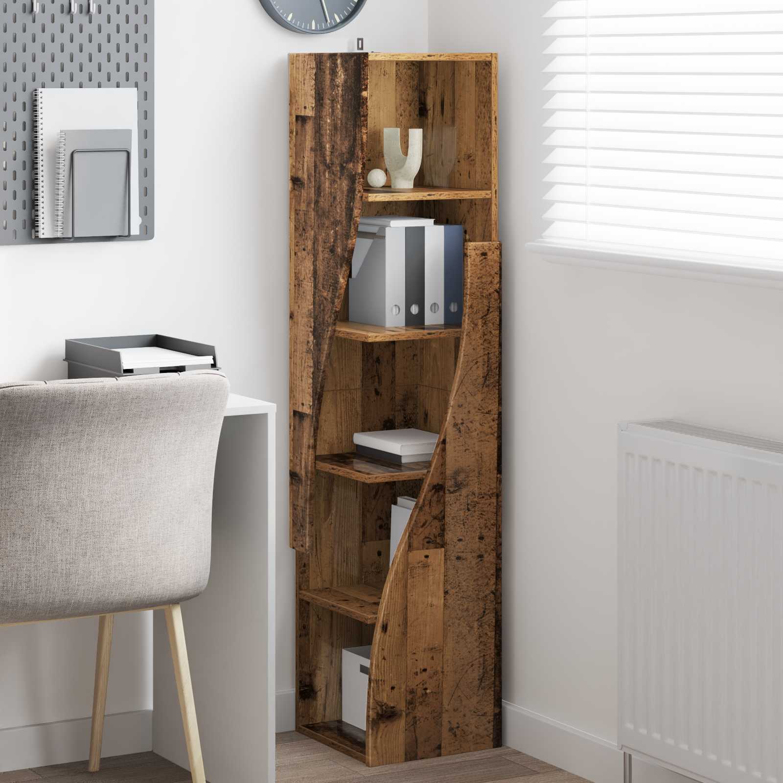 Meuble d'angle 32x32x140cm Bois d'ingénierie Bois ancien - XIOS