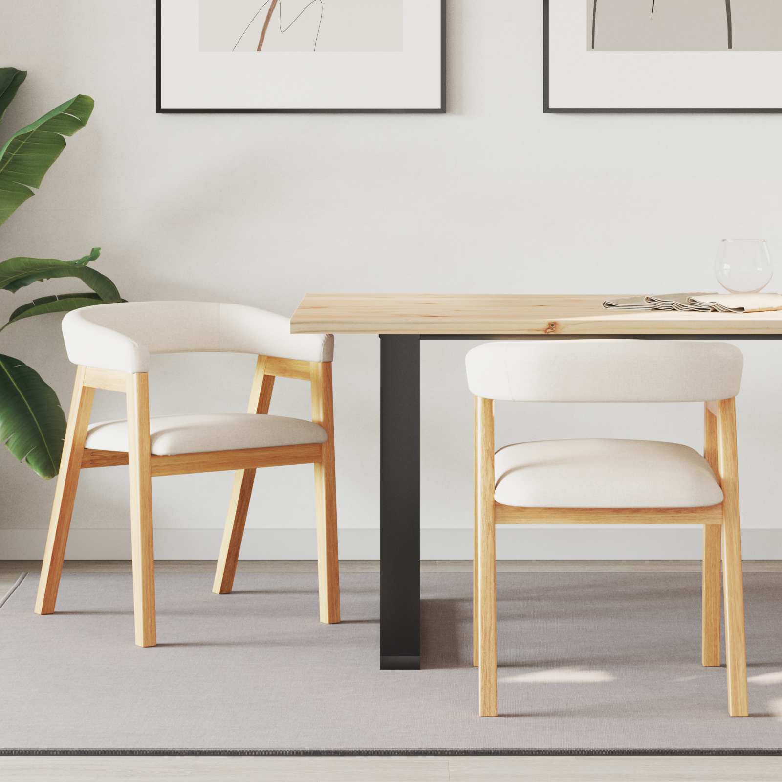Chaises de salle à manger 2 pcs Naturel 54 x 57 x 73 cm - XIOS