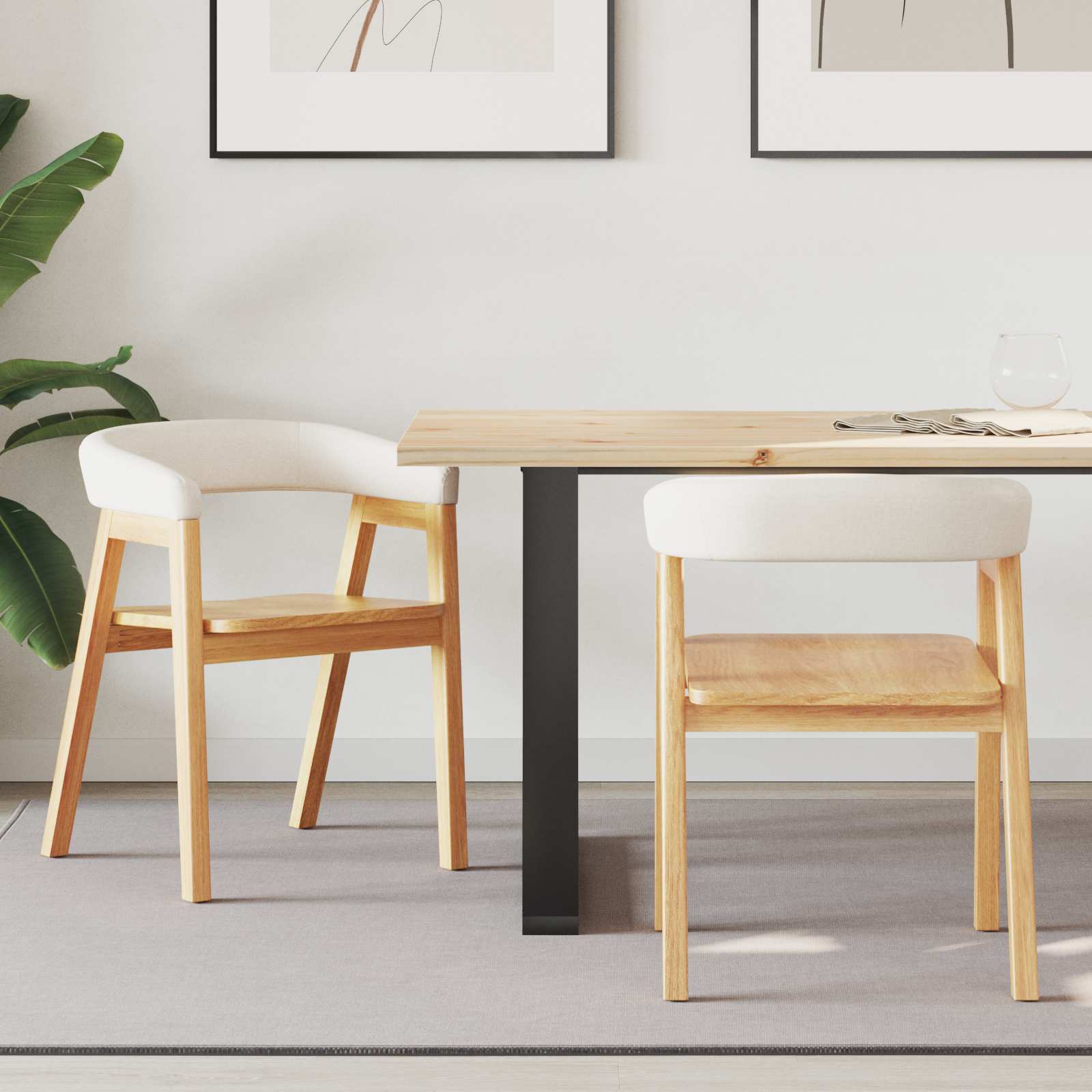 Chaises de salle à manger 2 pcs Naturel 54 x 57 x 73 cm - XIOS