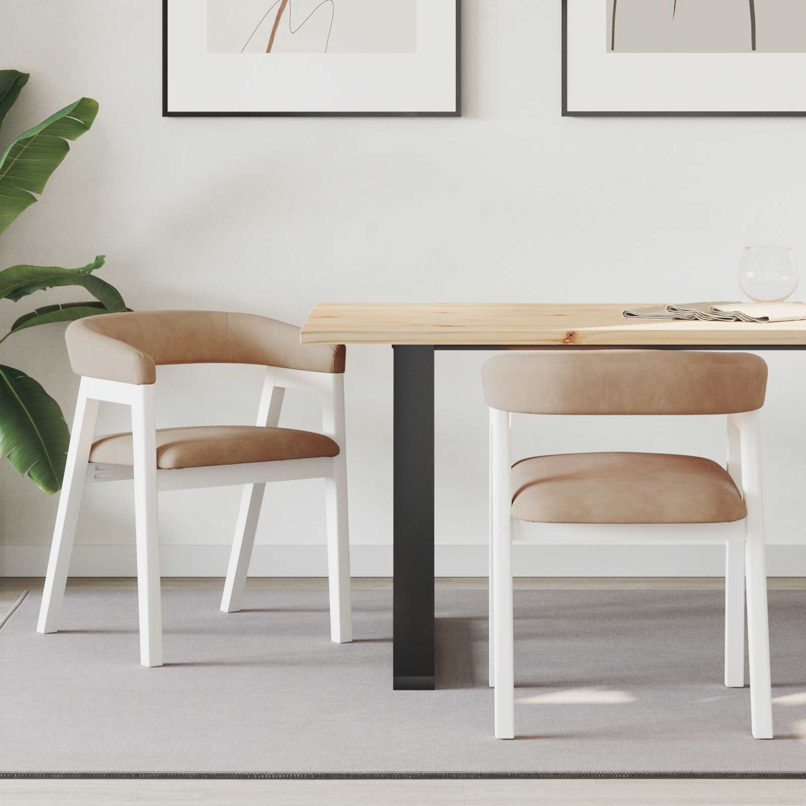 Chaises de salle à manger 2 pcs Blanc 54 x 57 x 73 cm - XIOS