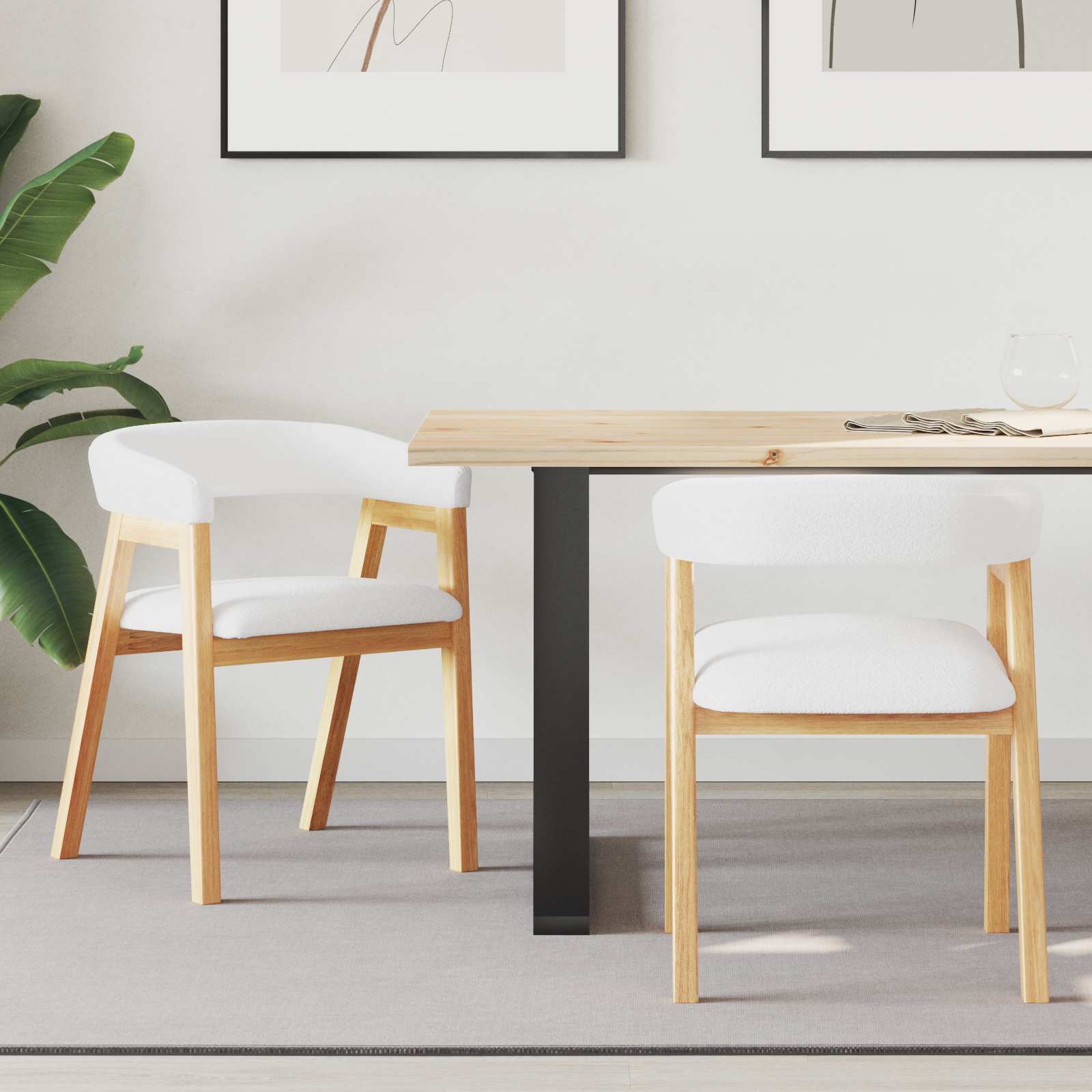Chaises de salle à manger 2 pcs Naturel 54 x 57 x 73 cm - XIOS
