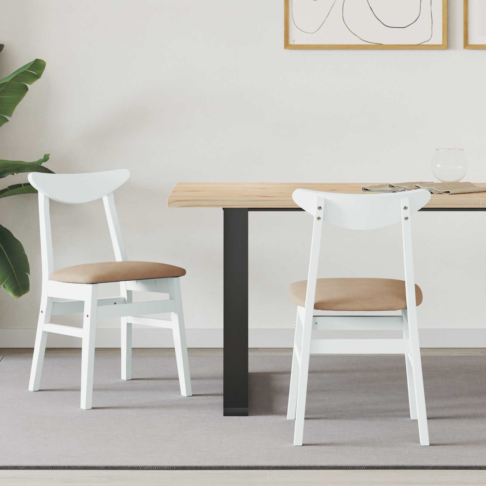 Chaises de salle à manger 2 pcs Blanc 42 x 47.5 x 81 cm - XIOS