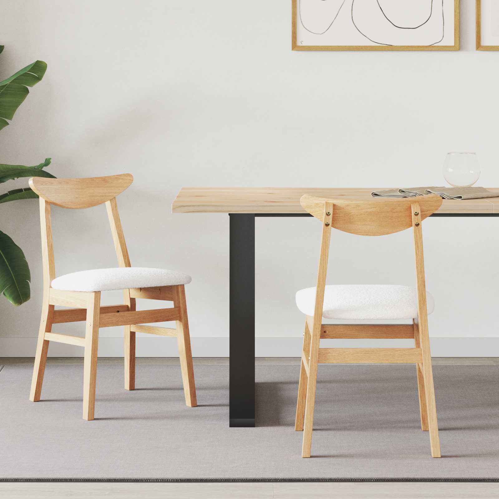 Chaises de salle à manger 2 pcs Naturel 42 x 47.5 x 81 cm - XIOS