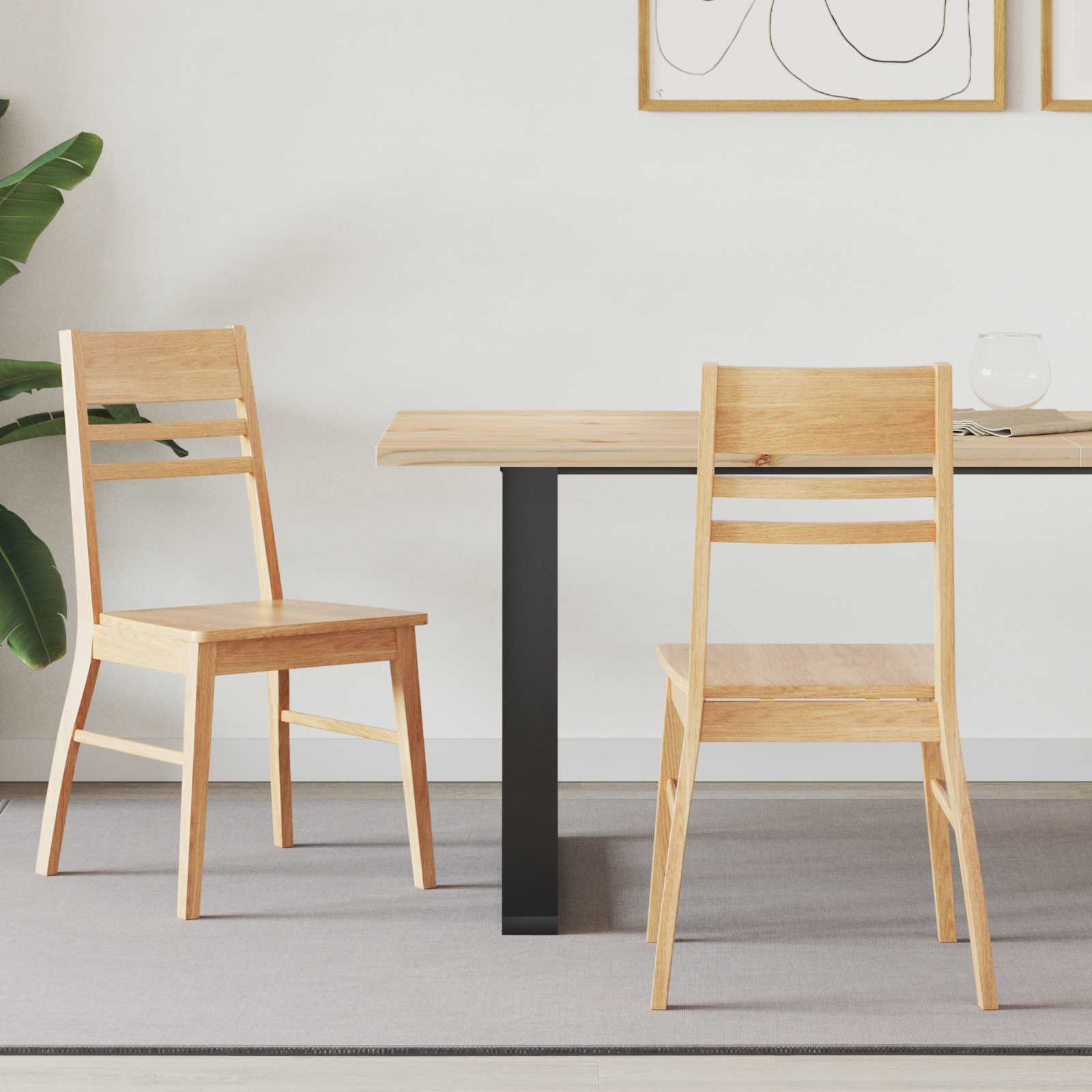 Chaises de salle à manger 2 pcs Naturel 43 x 54 x 89 cm - XIOS