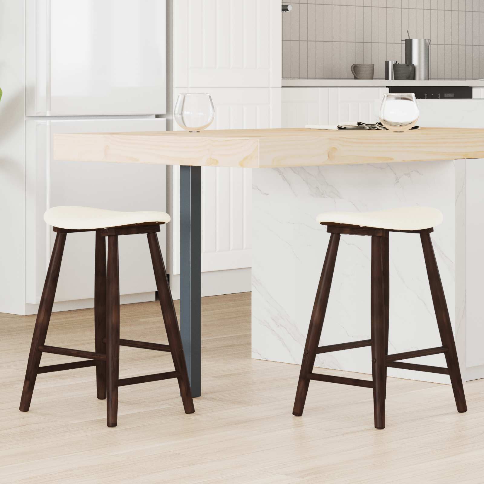 Chaises de salle à manger 2 pcs Marron Clair 46 x 37 x 63 cm - XIOS
