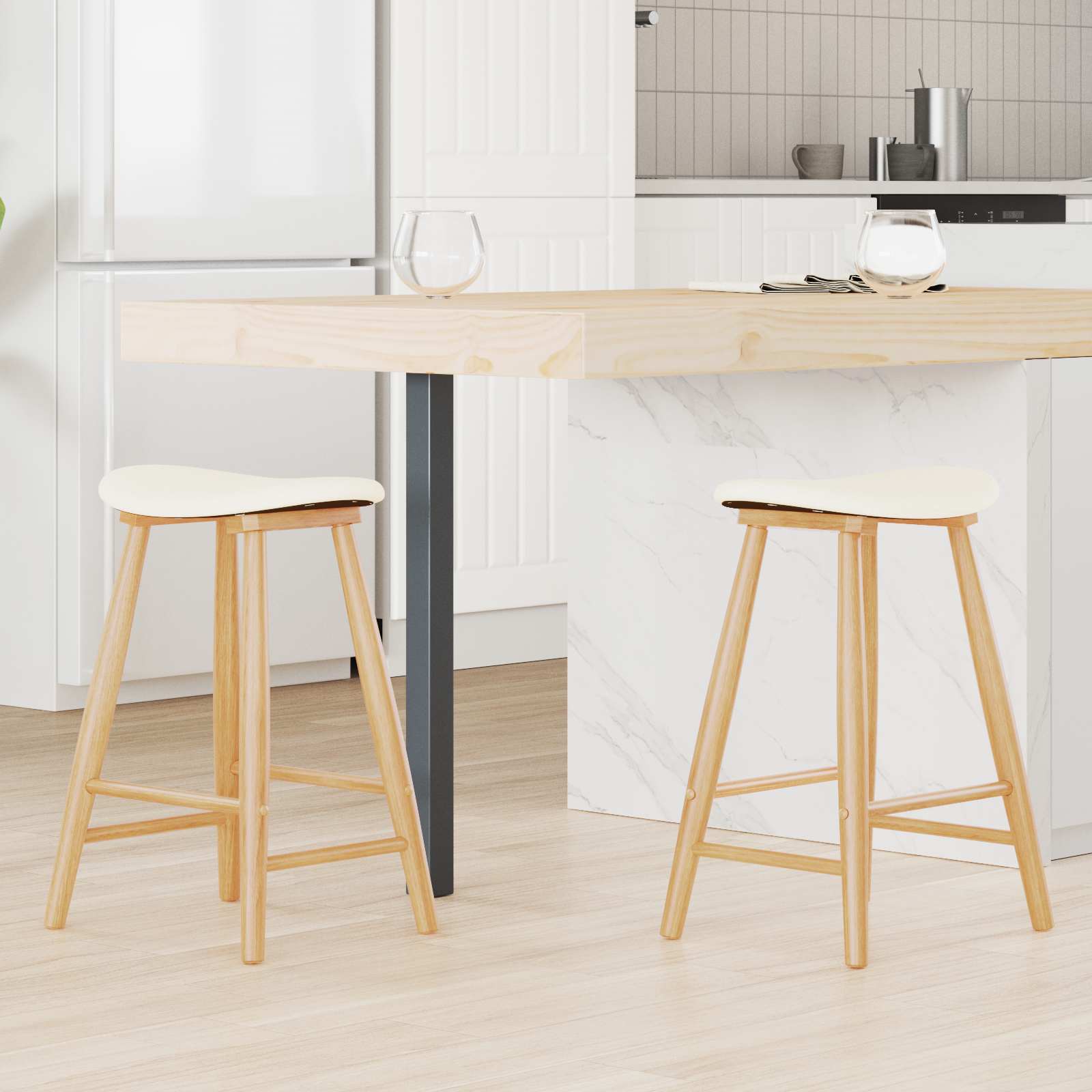 Chaises de salle à manger 2 pcs Naturel 46 x 37 x 63 cm - XIOS
