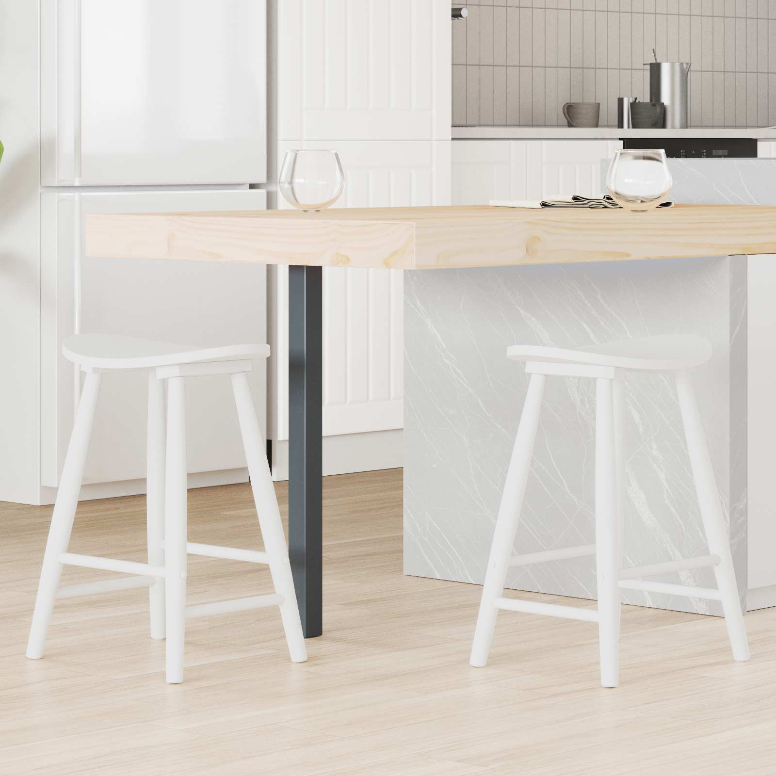 Chaises de salle à manger 2 pcs Blanc 46 x 37 x 63 cm - XIOS