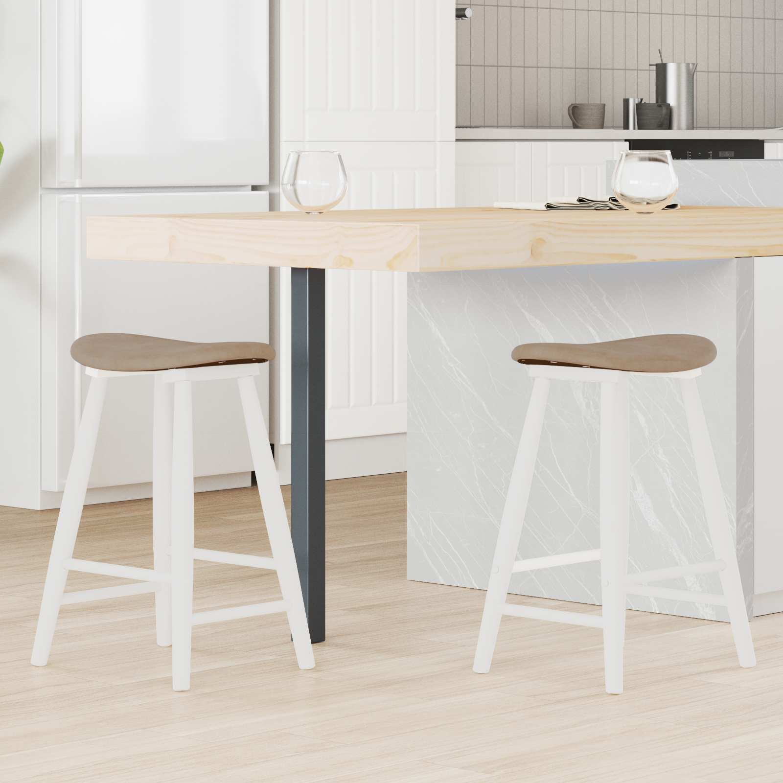 Chaises de salle à manger 2 pcs Blanc 46 x 37 x 63 cm - XIOS