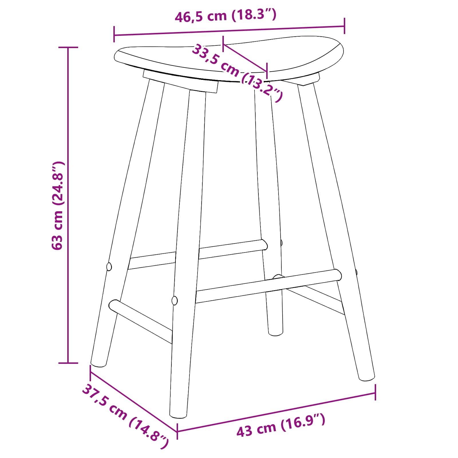 Chaises de salle à manger 2 pcs Blanc 46 x 37 x 63 cm - XIOS