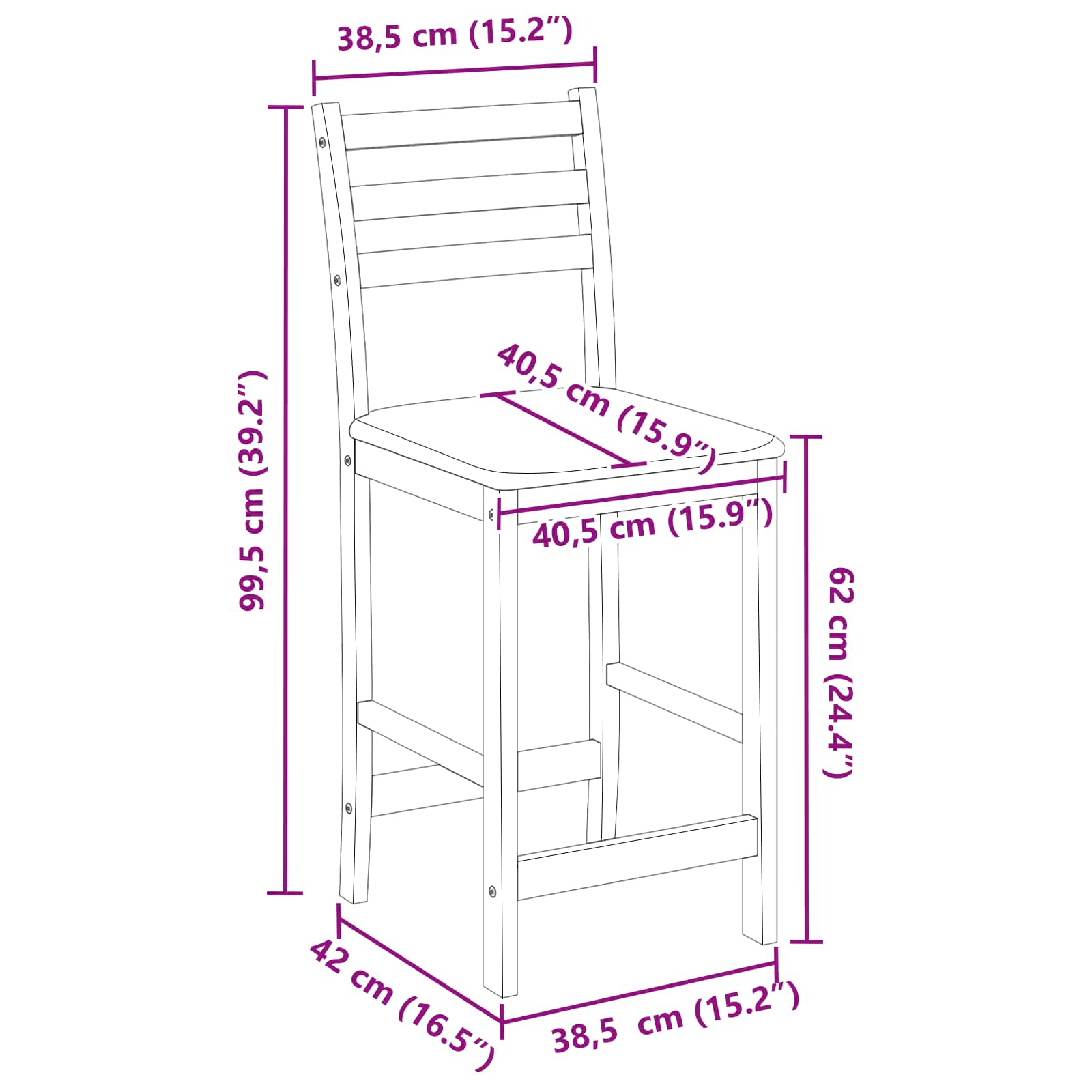 Chaises de salle à manger 2 pcs Blanc 40 x 47,5 x 99,5 cm - XIOS