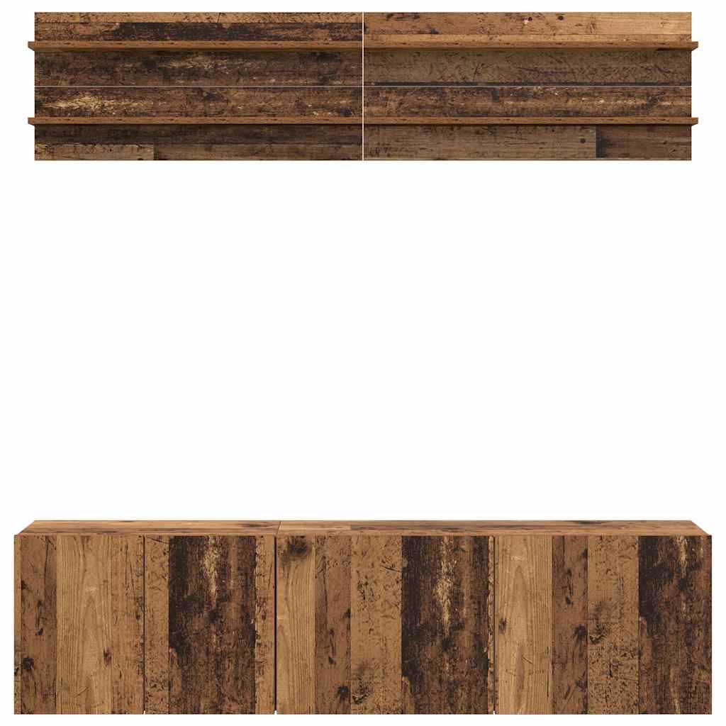 Unites TV Montage mural 6 pcs Bois ancien Bois d'ingénierie - XIOS