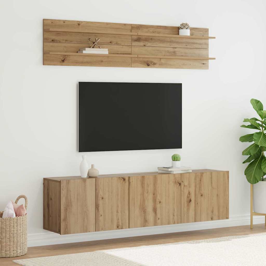 Unites TV 6 pc chêne artisanal Bois d'ingénierie