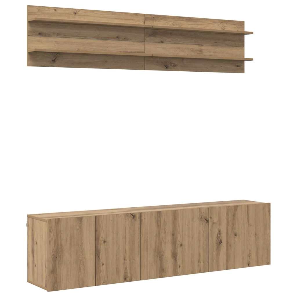 Unites TV 6 pc chêne artisanal Bois d'ingénierie