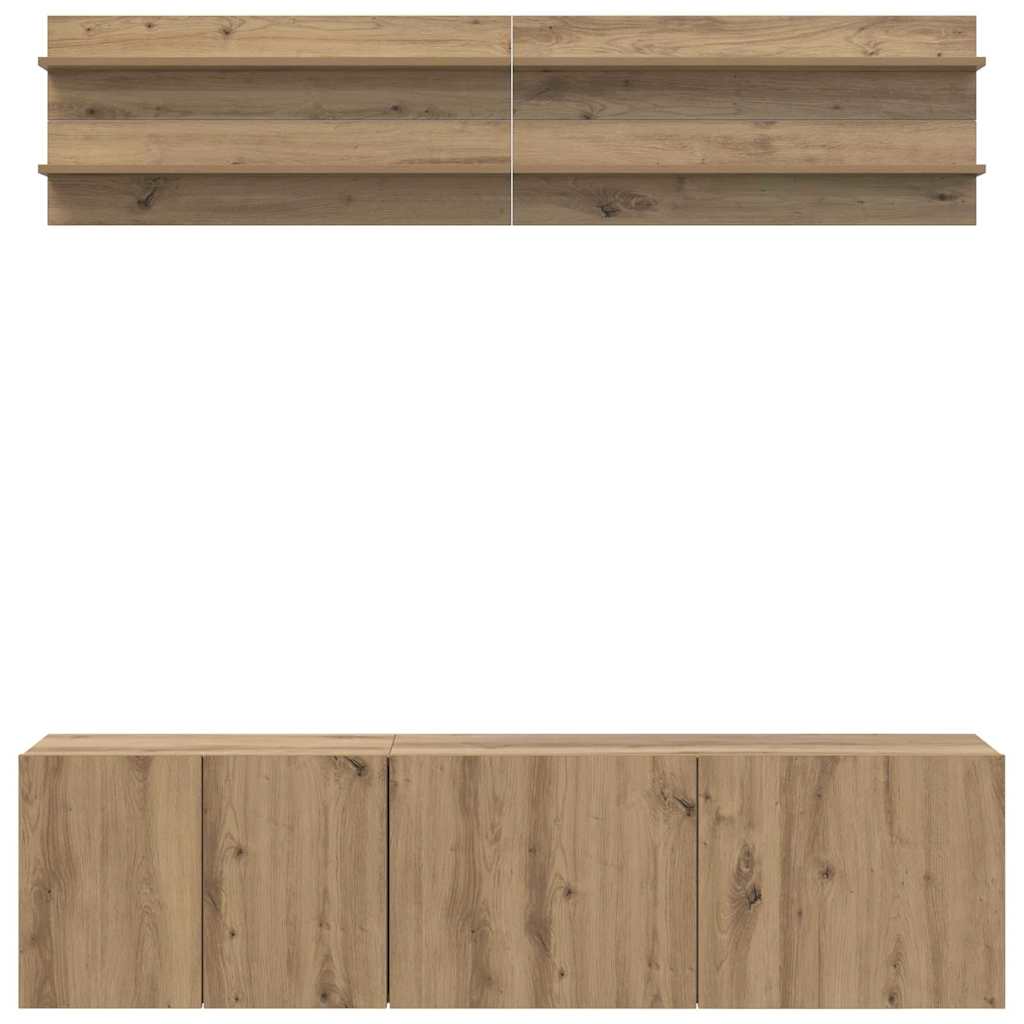 Unites TV 6 pc chêne artisanal Bois d'ingénierie
