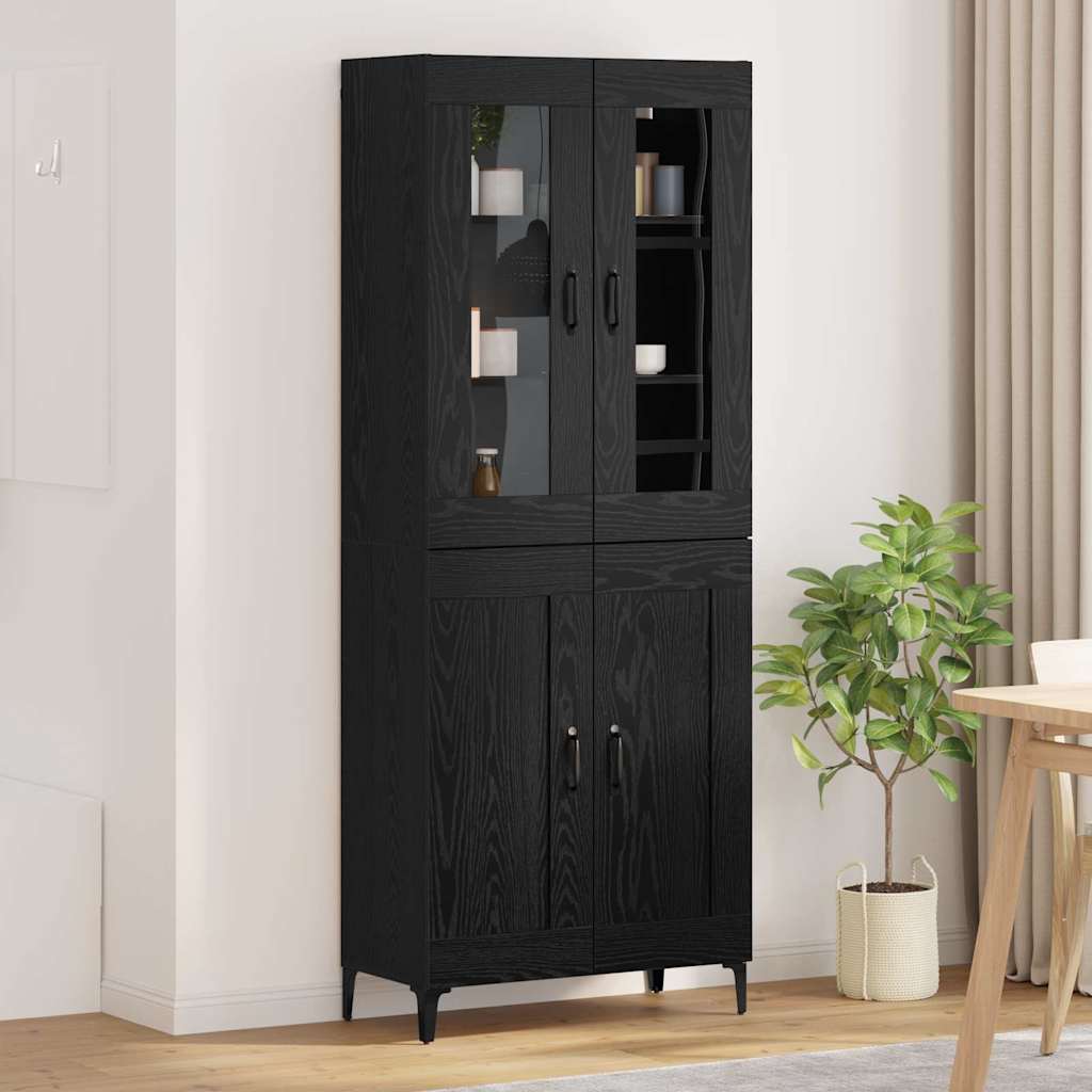 Haut Armoire Chêne noir 69,5 x 34 x 180 cm Bois d'ingénierie
