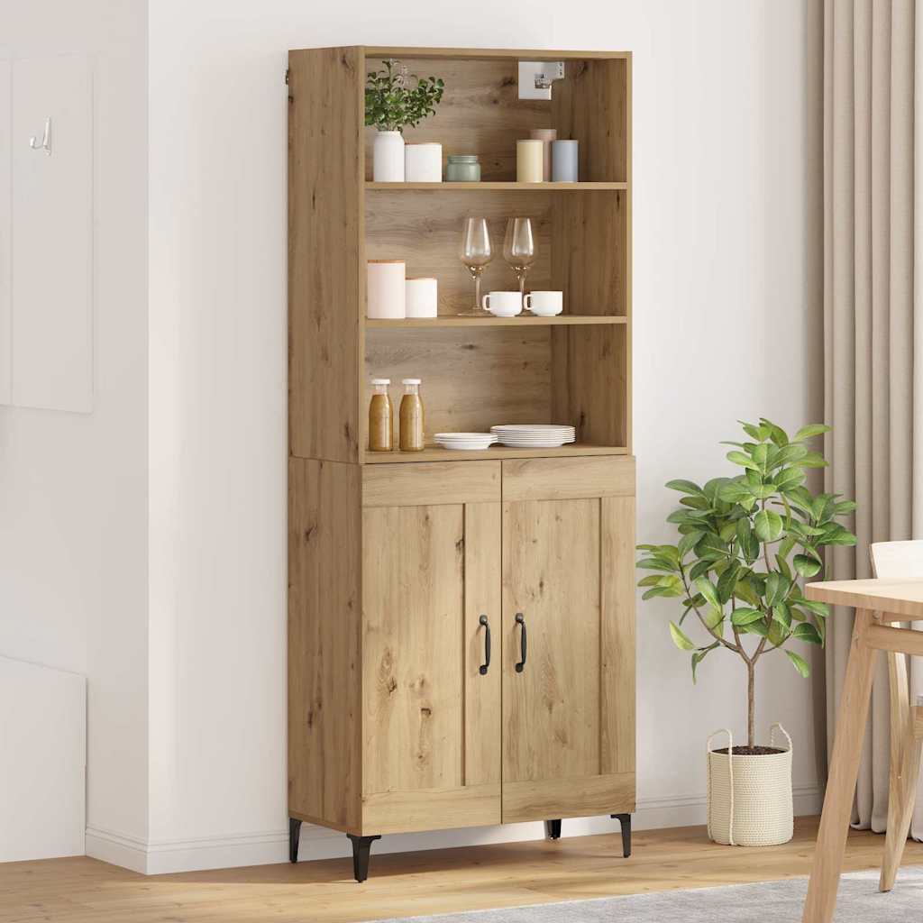 Haut Armoire 2 pc chêne artisanal 69,5 x 34 x 180 cm