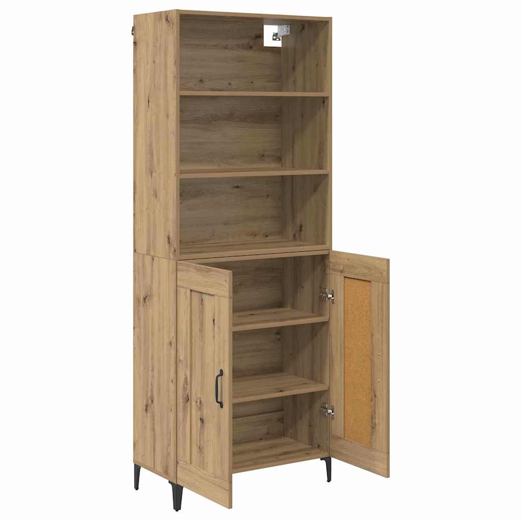 Haut Armoire 2 pc chêne artisanal 69,5 x 34 x 180 cm