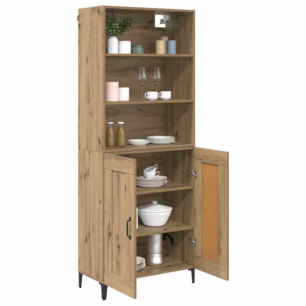Haut Armoire 2 pc chêne artisanal 69,5 x 34 x 180 cm